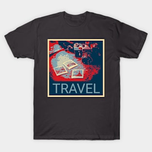 Travel - Shepard Fairey style design T-Shirt